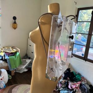 SO RARE!! Transparent vinyl rectangular shaped backpack